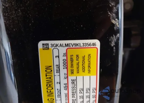 2019 GMC Terrain Sle из США, поврежденный, VIN 3GKALMEV9KL335646